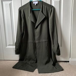 Long green overcoat